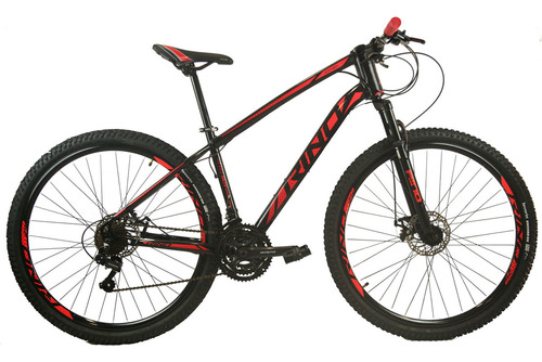 Bicicleta Aro 29 Rino Fitz Roy - 24v - Cambios Shimnao Cor Preto/vermelho Tamanho Do Quadro 17