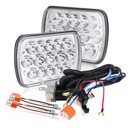 Faro Delantero Led Rectangular Kit Arne Rele Aprobado Punto