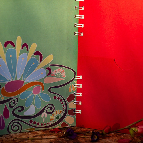 Imagen 2 de 3 de Cuaderno Anillado A5 Floral Calcáreo 2 - 80 Hojas