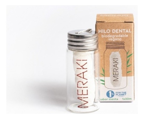 Hilo Dental Meraki Sustentable Biodegradable + Envase Vidrio