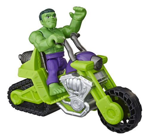 Set De Juguete Hulk Con Moto-tanque De Marvel Super Hero