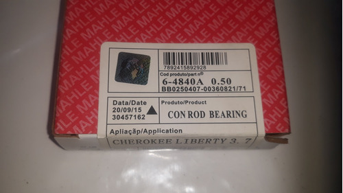 Conchas De Bielas De Cherokee Liberty Kk 3.7 Con Cuña A 020 