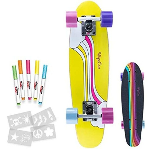 Wipeout Performance Skateboard With Dry Erase Bottom