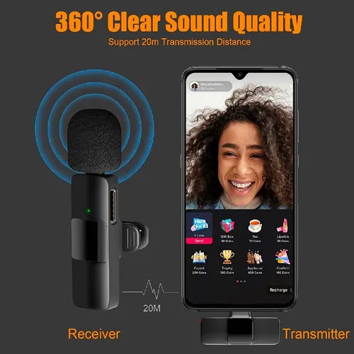 Microfono lavalier inalambrico outlet para celular