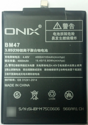 Bateria Compatible Onix Bm47 Para Xiaomi Redmi 3s