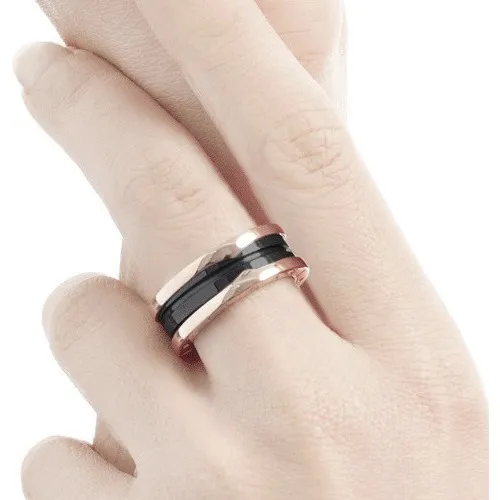 Anillo Bulgari Oro Y Ceramica Negra MercadoLibre