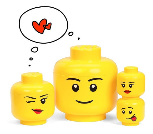 Lego Storage, Cabeza Grande Para Apilar Compatible- Niño Cantidad De Piezas 2