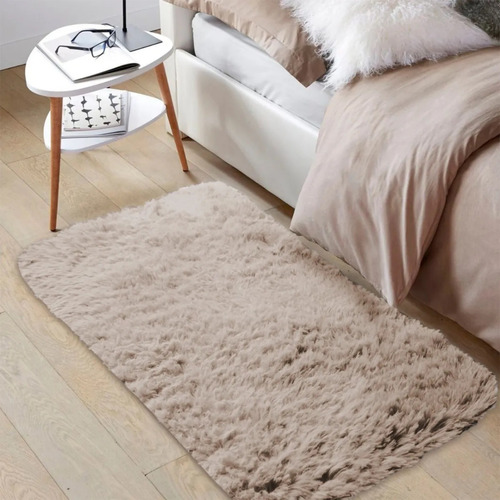 Tapete Alfombra Peluda 60*150 Cm - Pie De Cama Oferta Beige