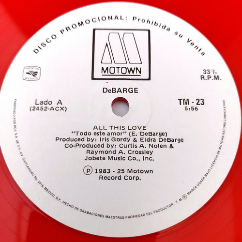 Debarge - All This Love / I Like It     Rojo  Lp  