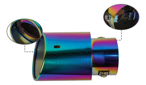 Tubo De Escape Recto Multicolor Redondo Con Garganta Trasera