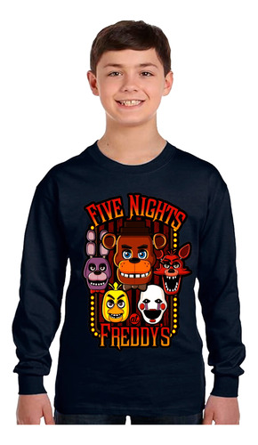 Camiseta Remera Manga Larga Five Nights At Freddy 5 Diseños