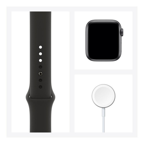 Apple Watch (GPS+Cellular) Series 6 display de 1.575" con correa de fluoroelastómero color negro y caja color gris espacial - Bueno (Reacondicionado)