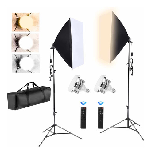 Kit De Luces De Estudio Fotografico Set Softbox 2 Piezas