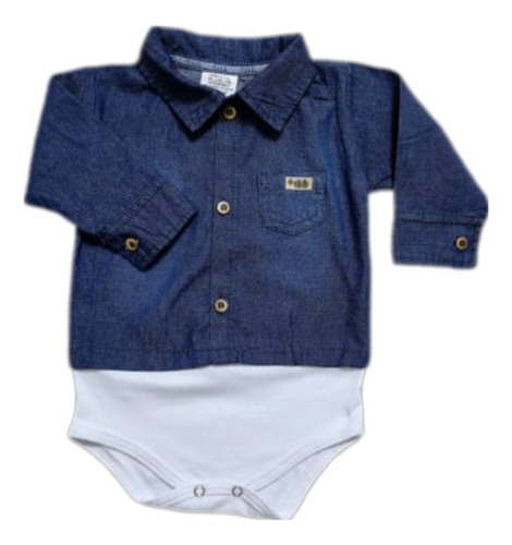 Body Camisa Infantil Jeans +1bb Pmg