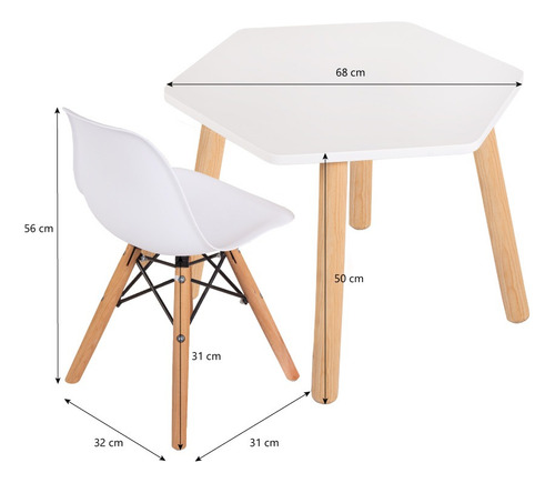 Mesa Con Silla Para Niños 7 Acabados Mate