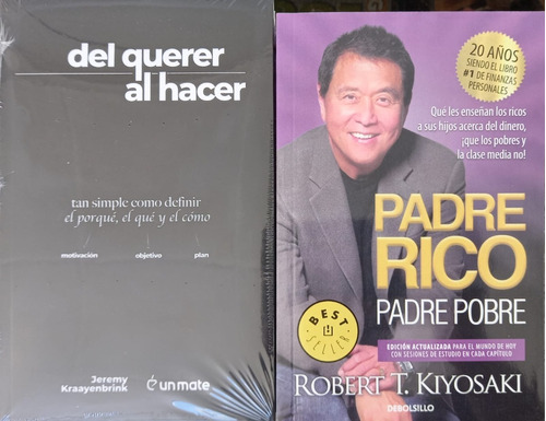 2 Libros Del Querer Al Hacer Padre Rico Un Mate Debolsillo