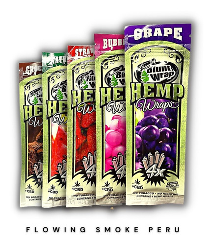Imagen 2 de 2 de Blunt Wrap Hemp + Cbd Sabor Chocolate/ 4 Por Paquete+filtro