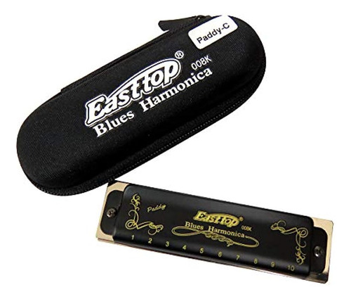 Easttop 10 Agujeros Blues Harp Paddy C Clave Instrumento Mus