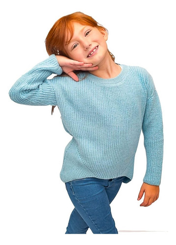 Imagen 1 de 4 de Witty Girls Sweater Witty Celeste Corazon Abrigo Ropa Nena
