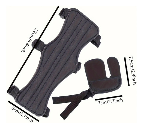 Aparejo Protección Brazo +protector Dedos Tiro Arco Y Flecha