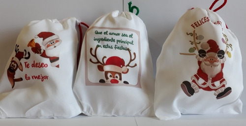 Bolsa De Tela Navidad - Navideñas 35cmx45cm ----10 Bosas---