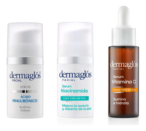 Kit Dermaglós Serum Acido Hialuronico Vitamina C Niacinamida