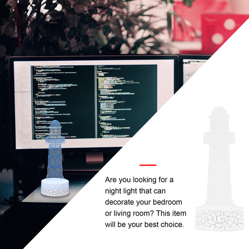 Lámpara De Luz Nocturna 3d Illusion Light 3d Lighthouse Cart