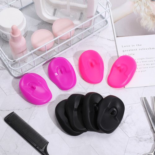 Para Orejeras De Silicona, Tintes For El Cabello, 4 Pares /