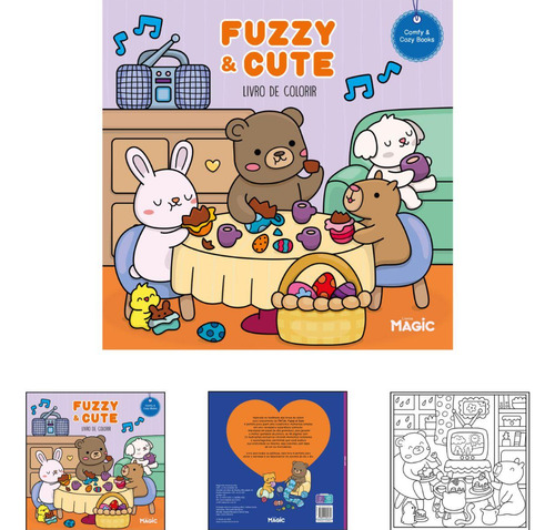 Livro De Colorir Comfy Fuzzy E Cute