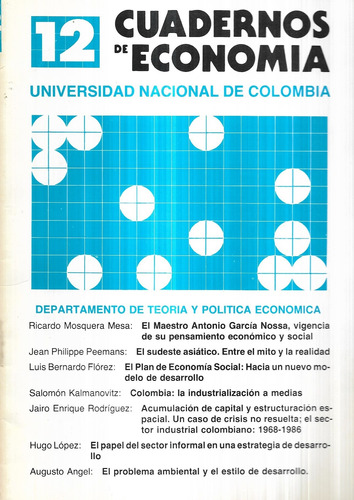 García Nossa Pensamiento / Mosquera / Cuadernos Economía 12