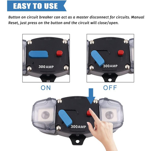 Disyuntor De 300 A, Reinicio Manual, Calibre 0-8, 12-48 V Cc