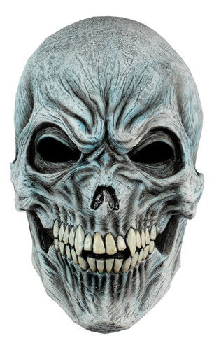 Máscara Calavera Muerte Grim Reaper Disfraz Halloween Color Azul acero