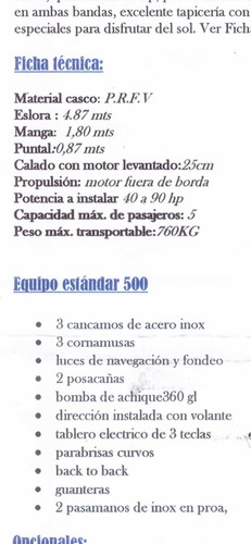 Imagen 8 de 8 de Lancha Prinz Boat Open 500 La Mejor En Su Estado