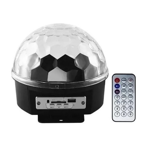 Bola Mágica De Luz Led Reproductor Mp3 Bluetooth Negro/celeste