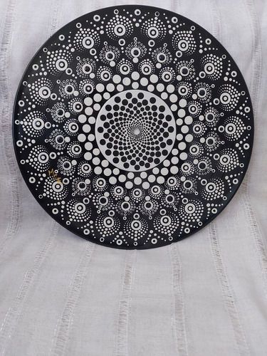 Mandala Cuadros Pintada A Mano Sobre Disco Vinil 30 Cm