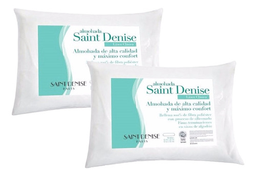 Pack X2 Almohadas Saint Denise Con Relleno Siliconado Grande