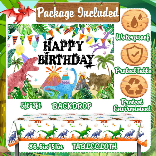 115pcs Decoraciones De Fiesta De Cumpleaños De Dinosaurio Su