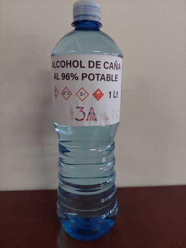 Imagen 2 de 4 de Alcohol Etílico 96° Potable De Caña 5 L Envio Gratis Gdl