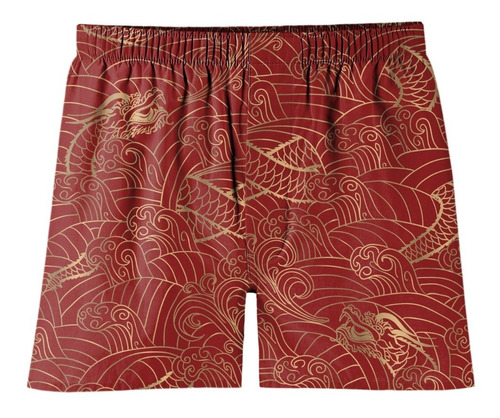 Imagem 2 de 4 de Kit 3 Un Cueca Samba Canção Oni Dragão Carpa Oriental Koi