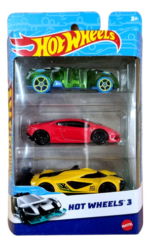 Hot Wheels Autos Pack X 3 Autitos Surtidos Original Mattel