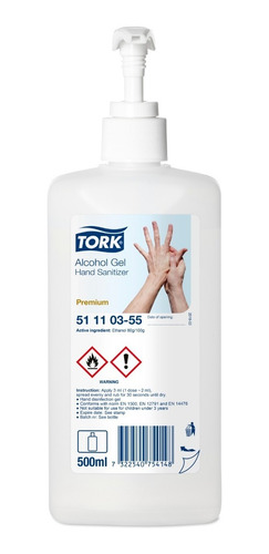 Alcohol Gel 79% Tork Premium Botella Dosificadora 12 X 500ml