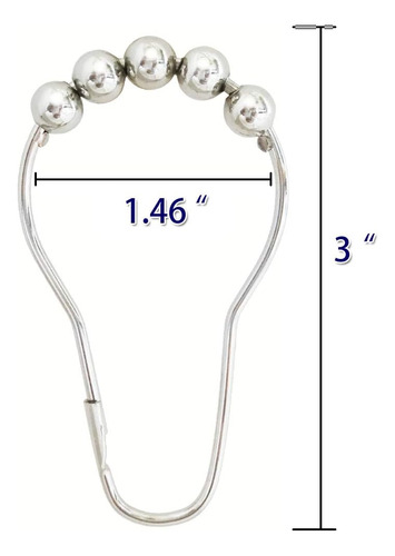 Ganchos De Cortina De Ducha Para Baño, 12 Anillos De Cortina