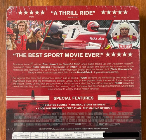 Bluray Steelbook No Limite Da Emoção - Rush - Ron Howard