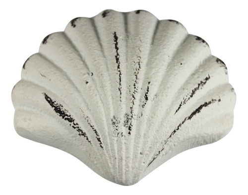 Bay Scallop Seashell Tirador Cajon Pintado Color Blanco