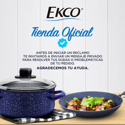 Sartén Ekco Evolution Negro De 24 Cm De Aluminio Duraflon
