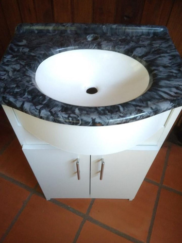 Muebles De Baño + Bacha / Pileta Veteada De Mármol Cultivado