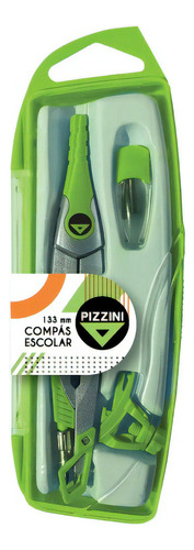 Compas Pizzini Escolar Metalico 133mm Diam 28mm Polongador