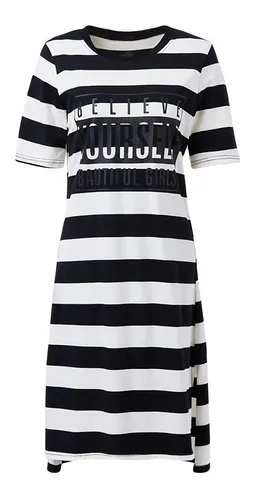 Vestidos rayados pegados new arrivals