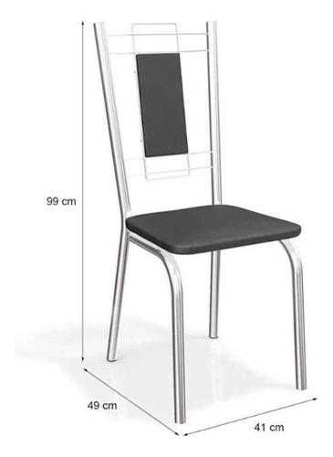 Cadeira Cozinha Florença 2c005 Aço Kit 2 Uni Cromado/marrom-