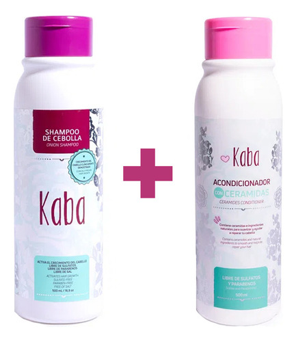 Champu + Acondicionador Kaba Sin Sal 500ml C/u Original